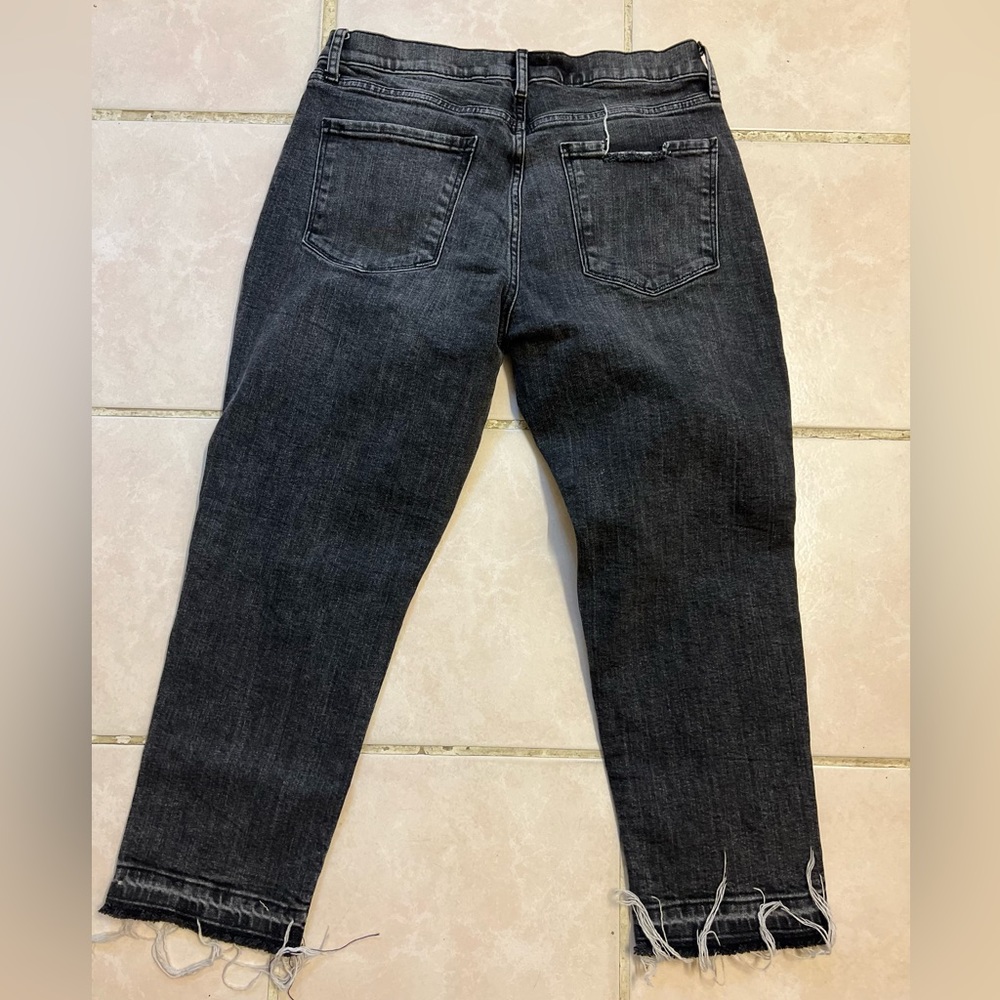 a.n.a a new approach , high rise straight black wash distressed jeans - Picture 9 of 11